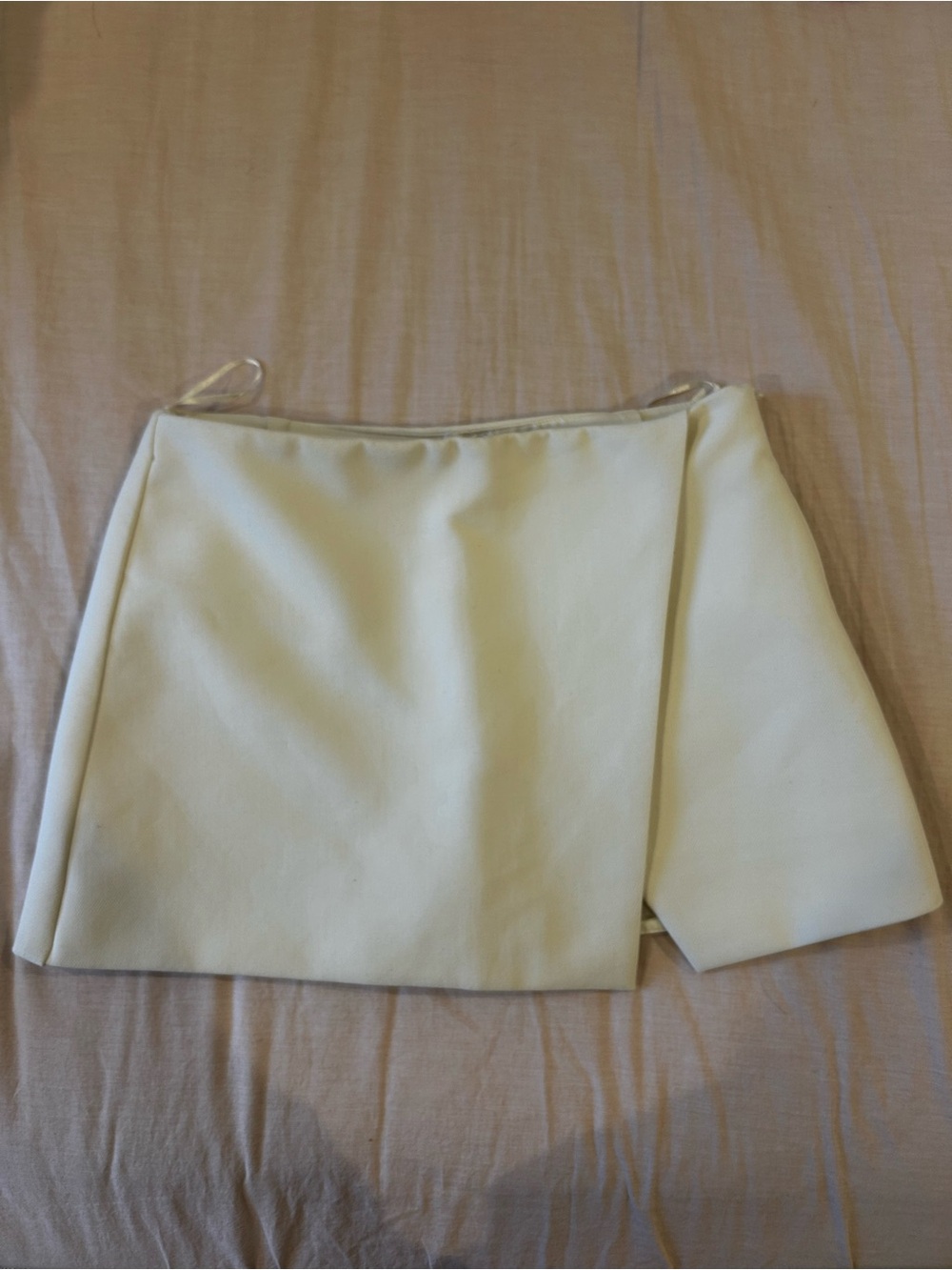 Zara Cream Mini Wrap Skirt